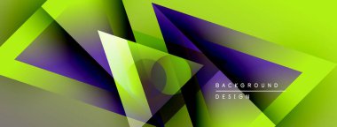 Soyut geometrik tasarım. Canlı yeşil, mor renkler harmanlanmış. Modern tarz, dinamik kompozisyon, değişim etkisi. Arkaplan dokusu görsel ilgi yaratır.
