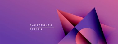 Soyut geometrik şekiller, mor renkler, modern tasarım. Gradyan renkler dinamik görsel efekt yaratır. Minimalist kompozisyon.