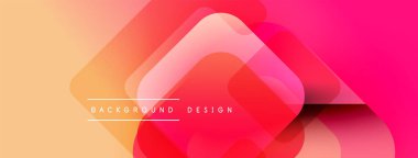 Soyut eğim arkaplanı. Üst üste binen kareler dinamik görsel efekt yaratır. Sıcak renkler kompozisyona hakim, modern estetik sunuyor..