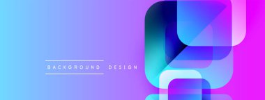 Soyut eğim arkaplanı. Üst üste binen şekiller modern görsel efektler yaratır. Mavi, mor renkler kompozisyona hakim. Minimalist tasarım.