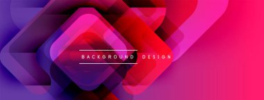 Soyut geometrik şekiller, canlı gradyanlar. Pembe, mor, kırmızı renkler tasarımda baskın. Modern estetik, arka planlar için uygun.