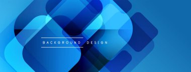 Soyut mavi şekiller üst üste binerek dinamik modern arkaplan oluşturuyor. Metin arka plan tasarımı okur. Gradyan etkisi derinlik ve görsel ilgi ekler..