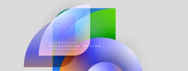 Soyut katmanlar örtüşüyor, canlı renk değişimleri yaratıyor. Modern tasarım öğeleri akıcılık, hareket ve yenilik önerir. Işık arkaplanı görsel etkiyi arttırır.