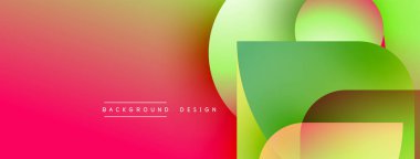 Canlı, soyut bir arkaplan. Renkler karışır, modern görsel efekt yaratır. Üst üste binen şekiller derinlik ve doku ekler.