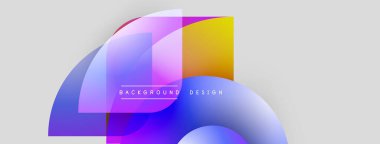 Soyut renkli şekiller çakışıyor. Gradyan renkler harmanlanarak, dinamik görsel efekt yaratır. Metin kaplamalı minimalist tasarım.