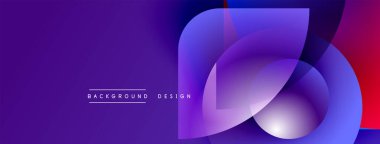Soyut mor tasarım üst üste binen katmanlar, gradyanlar içerir. Modern estetik, canlı renkler, dinamik kompozisyon. Arkaplan ögeleri hareket, derinlik.