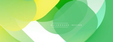 Soyut yeşil arkaplan. Üst üste binen şekiller modern, dinamik görsel efektler yaratır. Yumuşak eğimler, pürüzsüz geçişler, temiz estetik sunar.