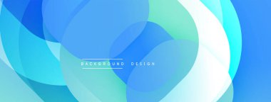 Soyut mavi arkaplan. Üst üste binen şekiller dinamik görsel efekt yaratır. Modern tasarım elementleri pürüzsüz eğimler sunar.