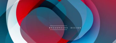 Soyut tasarım özellikleri üst üste binen renkli daireler. Gradyan gölgeler dinamik görsel efekt yaratır. Çeşitli projeler için modern arkaplan.