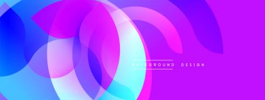 Soyut, canlı çemberler örtüşüyor ve dinamik, renkli bir arkaplan oluşturuyor. Modern tasarım eğimleri, pürüzsüz geçişleri içerir.