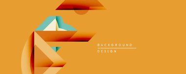 Soyut geometrik bileşim. Turuncu renkler deniz mavisi aksanıyla baskın gelir. Katmanlı kağıt şekiller derinlik yaratır, modern estetik. Arkaplan ve markalaşma için uygun minimalist tasarım.