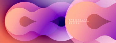 Soyut akışkan şekiller, canlı renklerin karışımı. Gradyan tasarım modern görsel deneyim yaratır. Yumuşak kıvrımlar hareketi, derinliği gösterir.