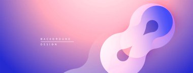 Soyut akış şekilleri, gradyan arkaplan. Yumuşak mor, pembe, mavi renkler modern görsel efektler yaratır. Minimalist tasarım.