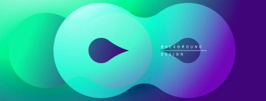 Soyut gradyan tasarımı. Üst üste binen daireler akışkan şekiller, canlı renkler, pürüzsüz bir geçiş yaratıyor. Modern arkaplan dokusu.