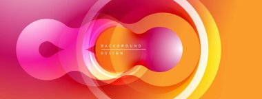 Soyut enerjik tasarım. Üst üste binen daireler dinamik görsel efekt yaratır. Sıcak renkler kompozisyona hakim, enerji ve akış öneriyor..