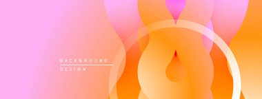 Soyut eğim arkaplanı. Yumuşak pembe, turuncu renkler pürüzsüz bir şekilde harmanlanır. Dairesel şekiller dinamik görsel efektler yaratır. Minimalist tasarım.