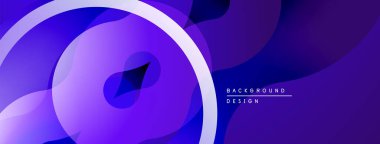 Soyut mor tasarım akış şekilleri, gradyanlar, daireler. Arka planlar ve sunumlar için modern estetik.