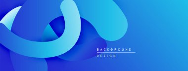 Soyut mavi katmanlar dinamik arkaplan oluşturur. Pürüzsüz şekiller örtüşüyor, modern görsel cazibe sunuyor. Gradyan gölgeler derinliği arttırır.