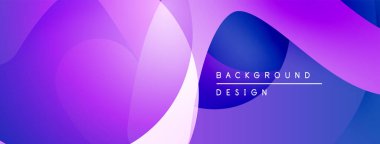 Soyut sıvı şekiller, mor renkler maviye karışıyor. Arka planlar ve sunumlar için modern tasarım öğesi. Minimalist estetik.