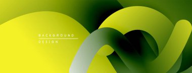 Soyut sıvı şekilleri, canlı sarı, yeşil gradyanlar. Modern tasarım, pürüzsüz kıvrımlar dinamik bileşim yaratır. Minimalist estetik.