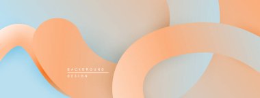 Soyut arkaplan özellikleri akan şekiller, yumuşak renkler. Şeftali, açık mavi renkler modern estetik yaratır. Minimalist tasarım.