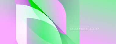 Soyut gradyan şekiller dinamik görsel efekt yaratır. Yumuşak pembeler, yeşiller pürüzsüz harmanlanır. Arka planlar için modern tasarım ögesi.