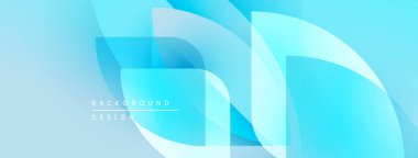 Soyut mavi arkaplan. Üst üste binen şekiller dinamik görsel efekt yaratır. Dijital projeler için modern tasarım.