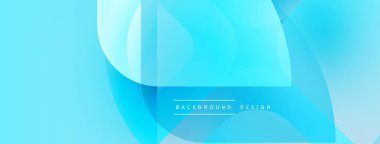 Soyut mavi arkaplan. Pürüzsüz şekiller örtüşür, dinamik görsel efekt yaratır. Modern tasarım elemanları.
