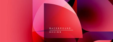 Soyut geometrik şekiller, canlı kırmızılar, pembeler, morlar harmanlanır. Modern tasarım, pürüzsüz gradyanlar dinamik görsel efekt yaratır.