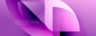 Soyut mor arkaplan. Üst üste binen şekiller dinamik görsel efekt yaratır. Dijital projeler için modern tasarım.