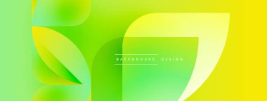 Soyut eğimler dinamik şekiller yaratır. Parlak sarı, yeşil renkler düzgün bir şekilde harmanlanır. Modern tasarım taze ve enerjik hissettiriyor. Minimalist estetik.