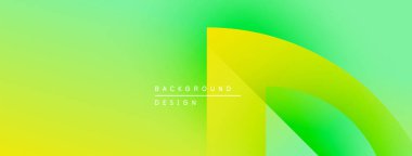 Soyut eğim arkaplanı. Sarı, yeşil renkler düzgün bir şekilde harmanlanır. Minimalist tasarım metin örtüsü, basit şekiller içerir. Modern estetik.