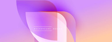 Soyut eğim arkaplanı. Yumuşak mor, pembe renkler düzgün bir şekilde harmanlanır. Üst üste binen şekiller dinamik görsel efekt yaratır. Minimalist tasarım.