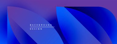 Soyut mavi mor eğim. Üst üste binen şekiller dinamik görsel efekt yaratır. Metin arka plan tasarımı okur. Modern, şık bir sunum.