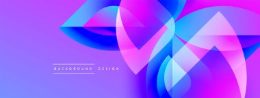 Soyut sıvı şekiller, canlı renklerin karışımı. Mor, mavi, pembe renkler dinamik kompozisyon oluşturur. Modern tasarım ögesi.