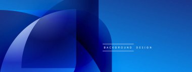 Soyut mavi tasarım. Üst üste binen şekiller dinamik görsel efekt yaratır. Arka planlar ve afişler için modern, temiz estetik.