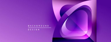 Soyut mor tasarım katmanlı kıvrımlar, parlak efektler içerir. Dijital projeler ve sunumlar için modern arkaplan uygun.