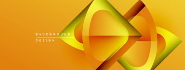 Soyut geometrik tasarım. Turuncu, sarı renkler dinamik şekiller yaratır. Pankartlar ve sunumlar için modern arkaplan uygun.