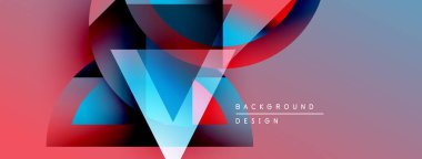 Soyut geometrik şekiller, canlı renkler, modern tasarım. Gradyan arka plan dinamik görsel efekt yaratır. Metin arkaplan tasarımı okur.