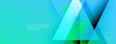 Soyut geometrik arkaplan. Mavi, yeşil gradyanlar modern tasarım yaratır. Üst üste binen şekiller derinliği, dinamizmi gösteriyor. Mevcut en küçük metin.