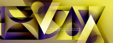 Soyut geometrik desen. Sarı, mor renkler dinamik görsel doku yaratır. Arkaplan ve sunumlar için modern tasarım ögesi.