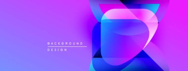 Soyut eğim arkaplanı. Üst üste binen şekiller dinamik görsel efekt yaratır. Mor, mavi renkler kompozisyona hakim. Modern tasarım ögesi.