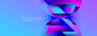 Soyut geometrik tasarım. Canlı mavi, mor gradyanlar dinamik görsel efekt yaratır. Dijital projeler için modern arkaplan.