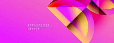 Soyut pembe arkaplan özellikleri üst üste binen geometrik şekiller. Gradyan renkler dinamik görsel efekt yaratır. Modern tasarım ögesi.