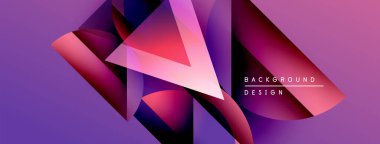 Soyut geometrik şekiller canlı mor ve pembe renkleri harmanlarlar. Modern tasarım dinamik enerjiyi, görsel ilgiyi çağrıştırıyor. Arkaplan metni arkaplan tasarımı okur.