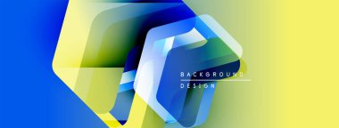 Soyut geometrik şekiller, canlı renklerin karışımı. Modern tasarım elementleri dinamik görsel efekt yaratır. Gradyan geçişler kompozisyona hakim..