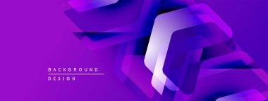Soyut mor tasarım üst üste binen katmanlar, gradyanlar, dinamik şekiller. Dijital projeler için modern arkaplan.