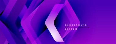 Soyut geometrik desen. Mor tonlar dinamik katmanlar, modern tasarım yaratır. Minimalist estetik, arka planlar için uygun.