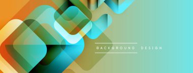 Soyut geometrik desen. Üst üste binen kareler dinamik değişim etkisi yaratır. Arka planlar ve pankartlar için modern tasarım uygun.