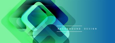 Soyut geometrik şekiller örtüşür, canlı bir değişim etkisi yaratır. Sancaklar ve sunumlar için modern tasarım uygun. Yumuşak geçişler mevcut.